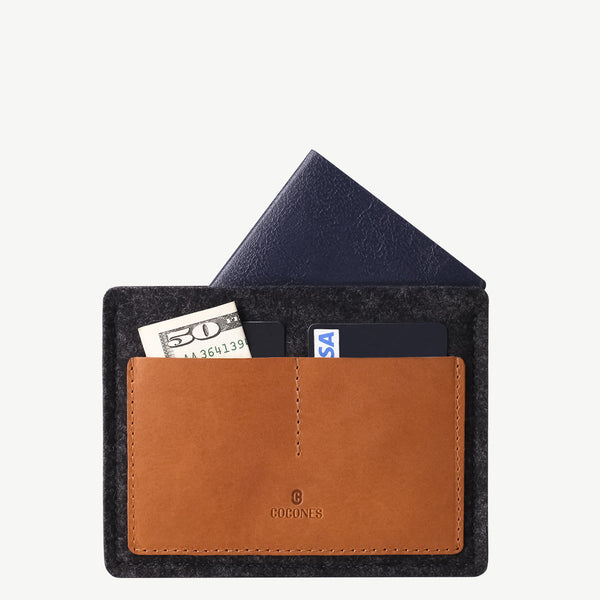 Cocones Passport Wallet - Smokey Grey / Tan