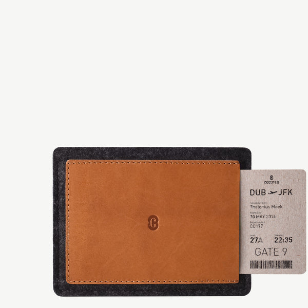 Cocones Passport Wallet - Smokey Grey / Tan
