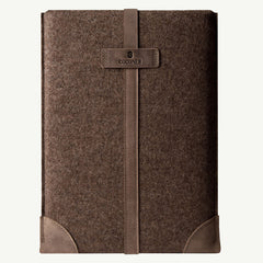 Wool felt premium leather sleeve | MacBook Air, Pro, 11", 13", 15" Retina | Deep Caramel Brown