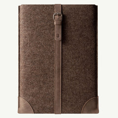 Wool felt premium leather sleeve | MacBook Air, Pro, 11", 13", 15" Retina | Deep Caramel Brown