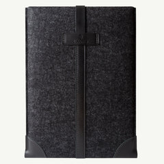 Wool felt premium leather sleeve | MacBook Air, Pro, 11", 13", 15" Retina | Smokey Grey / Black