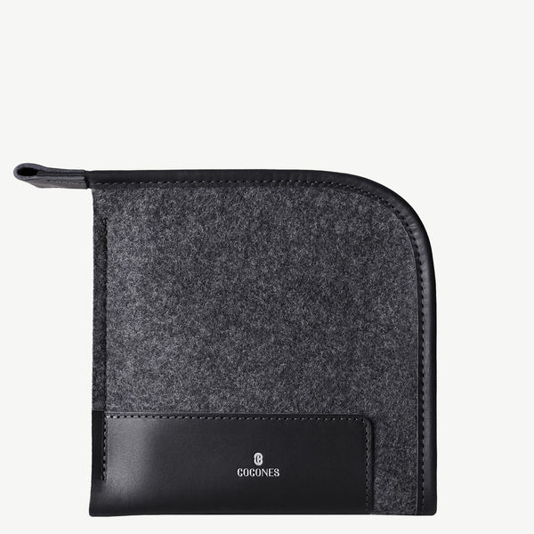 Cocones Compact Case, wool and leather charger case for MacBook