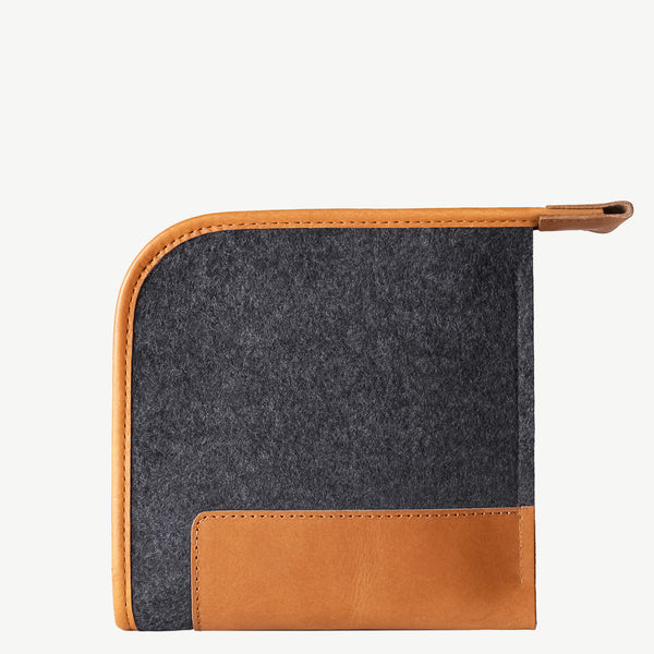 Cocones Compact Case Organiser for Apple Charger - Smokey Grey / Tan